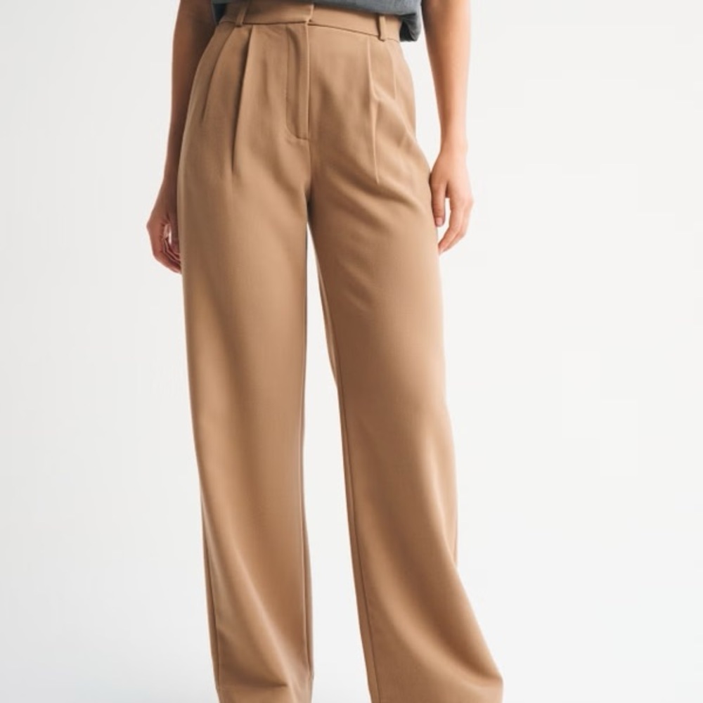 Abercrombie & Fitch Dusty Rose Wide-Leg Trousers